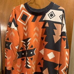 LuLaRoe Geometric Sweatshirt - Orange, Black, White